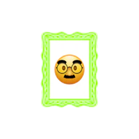 a green frame with an emoticion in it